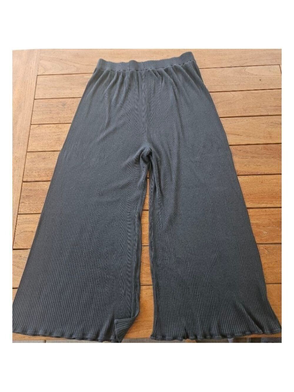 Hackwith Design House Extra Wide-Leg Rib Pant Size 2 (18w-20w)